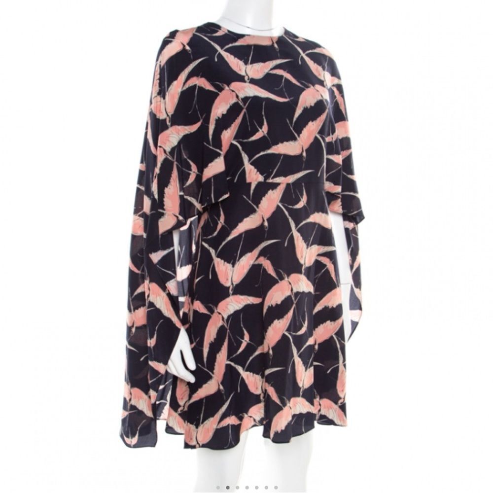 NWOT Valentino bird print cape dress - Picture 8 of 13